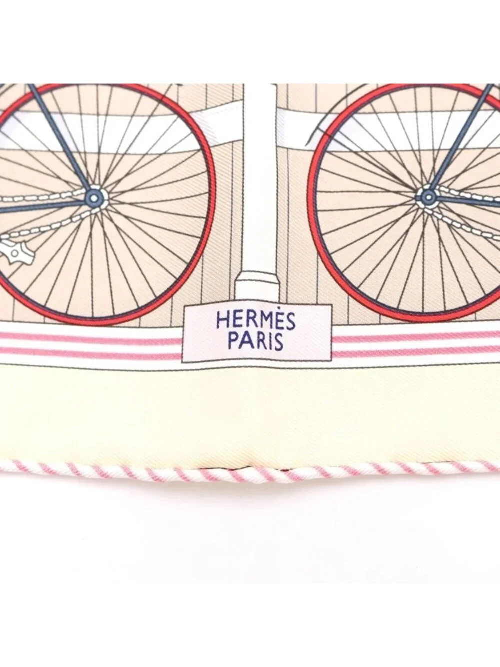Hermes Petit Carre les Becanes Silk Scarf Ivory